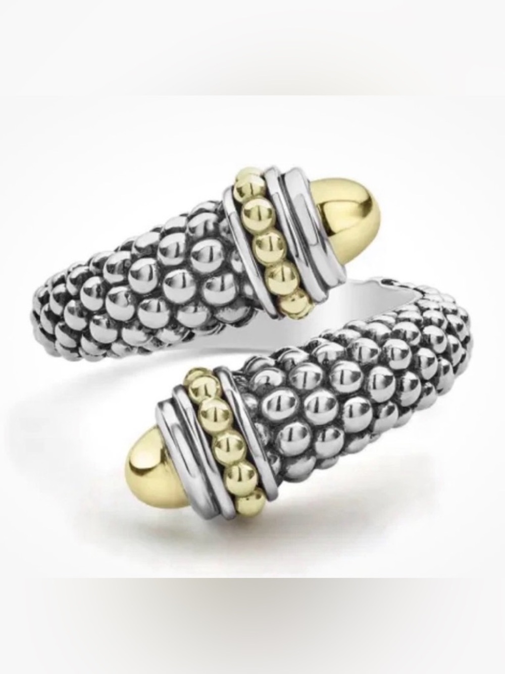 LAGOS CAVIAR CROSSOVER RING 925/18kt